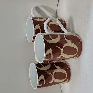 Konitz Set Of Three Script Collage Coffee Mugs